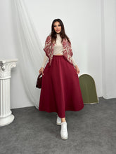 Beli Lastikli Scuba Kumaş Kloş Etek 8936 - Kırmızı